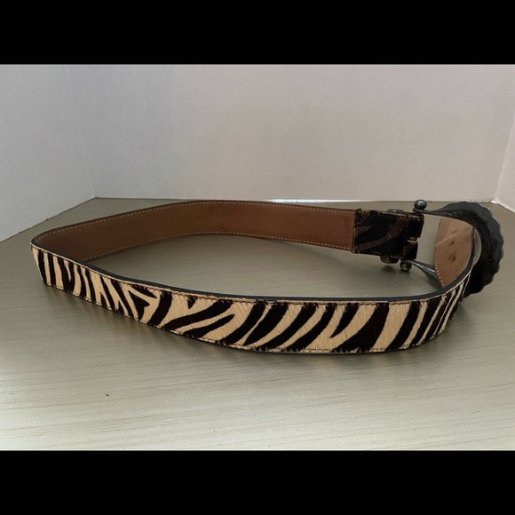 Pony hair belt, zebra pattern - Picture 3 of 4